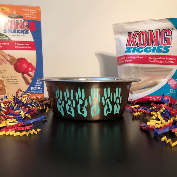 Personalized Pet Bowl with Paw Prints - Picture 2 of 4